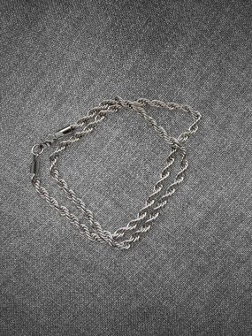 Stainless Steel Silver Twisted Rope Chain Necklace - Unisex